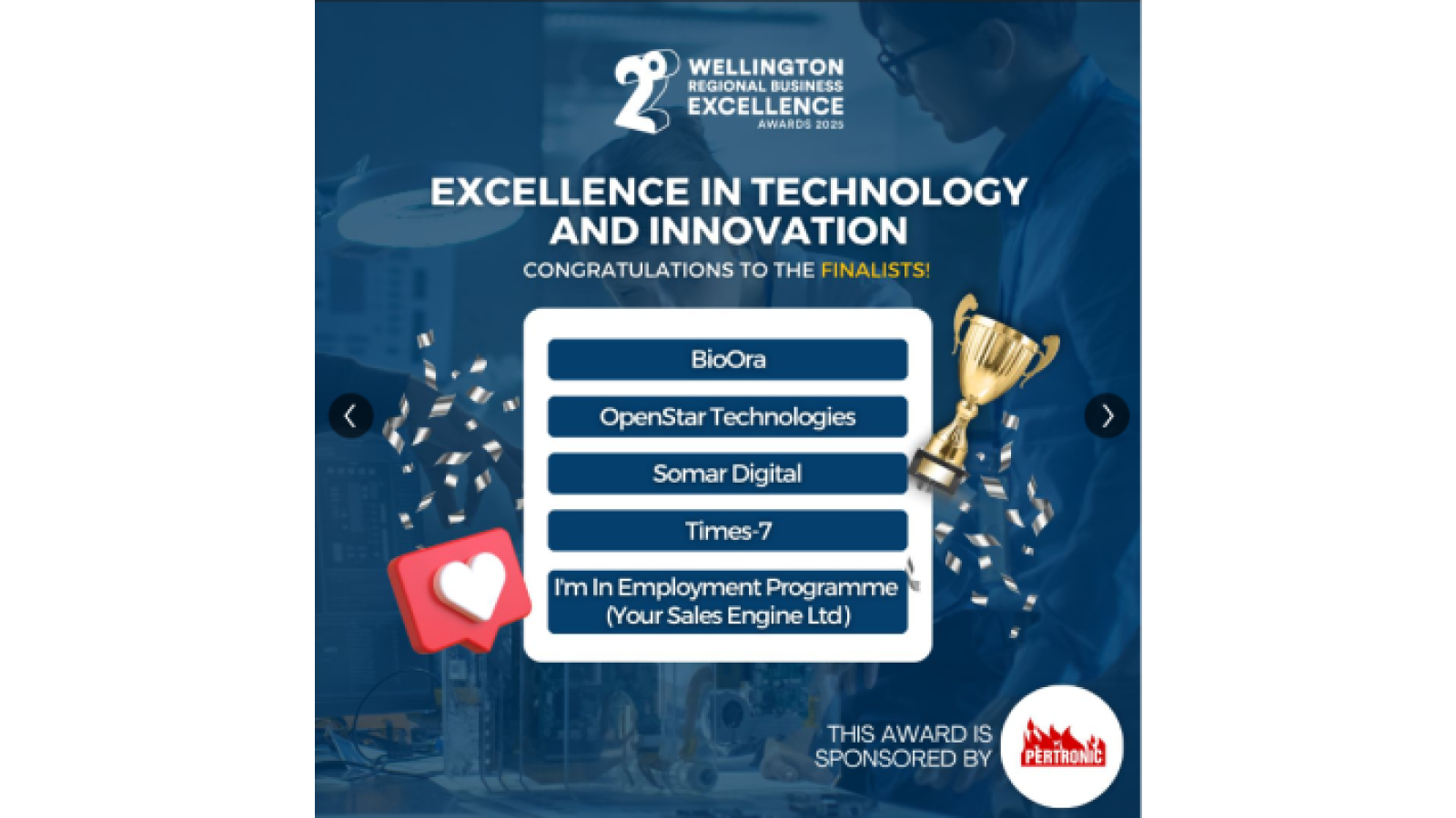 20251016 Wellington Regional Business Excellence Awards Innovation finalists